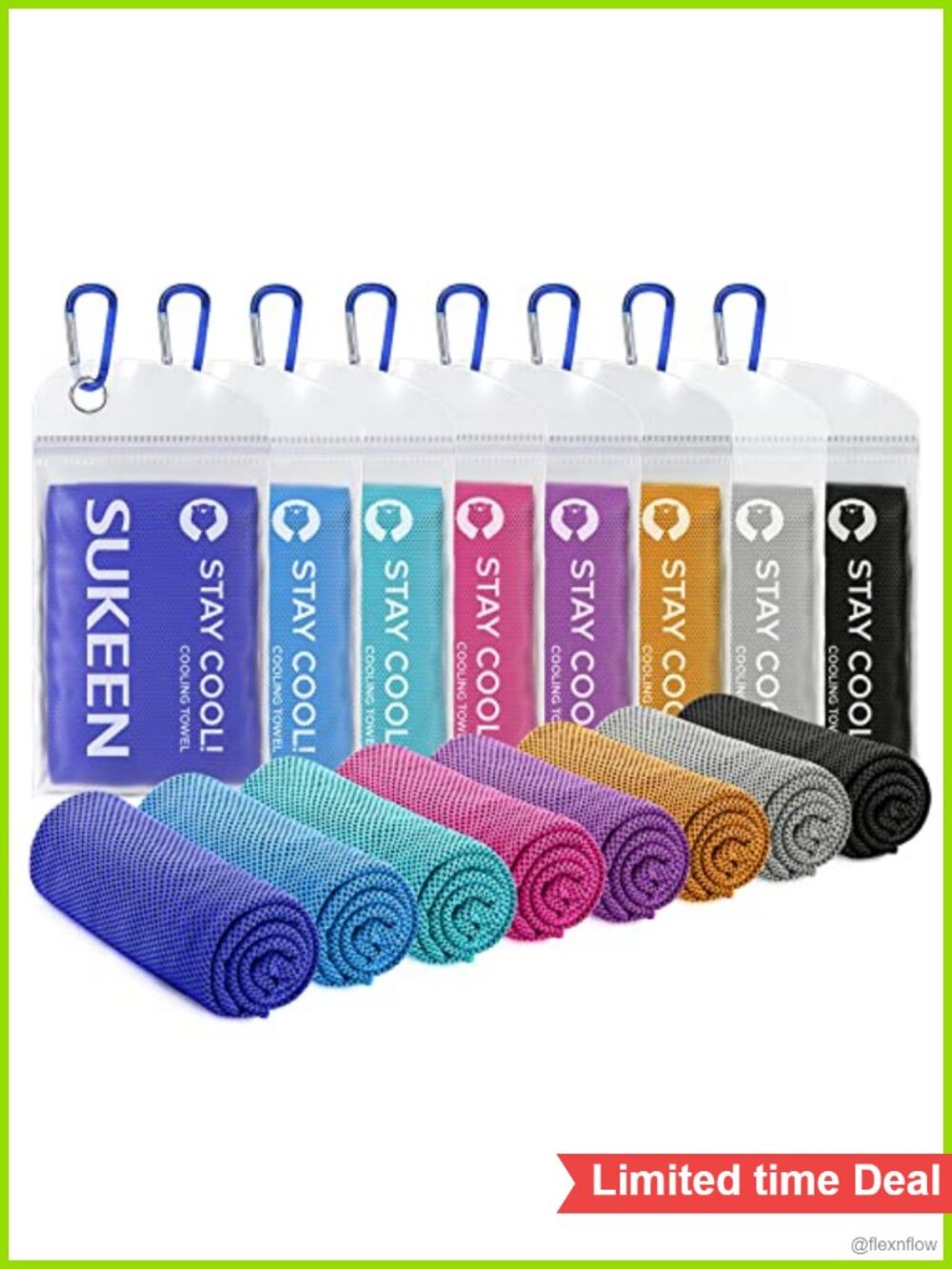 Sukeen Cooling Towels 8 Pack Microfiber Sweat Towel for Gym Yoga Workout